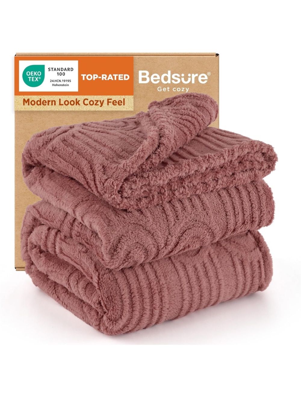 Bedsure Plush Throw Blanket in Dusty Rose - Super Soft Cozy Throw